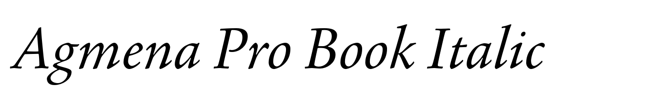 Agmena Pro Book Italic